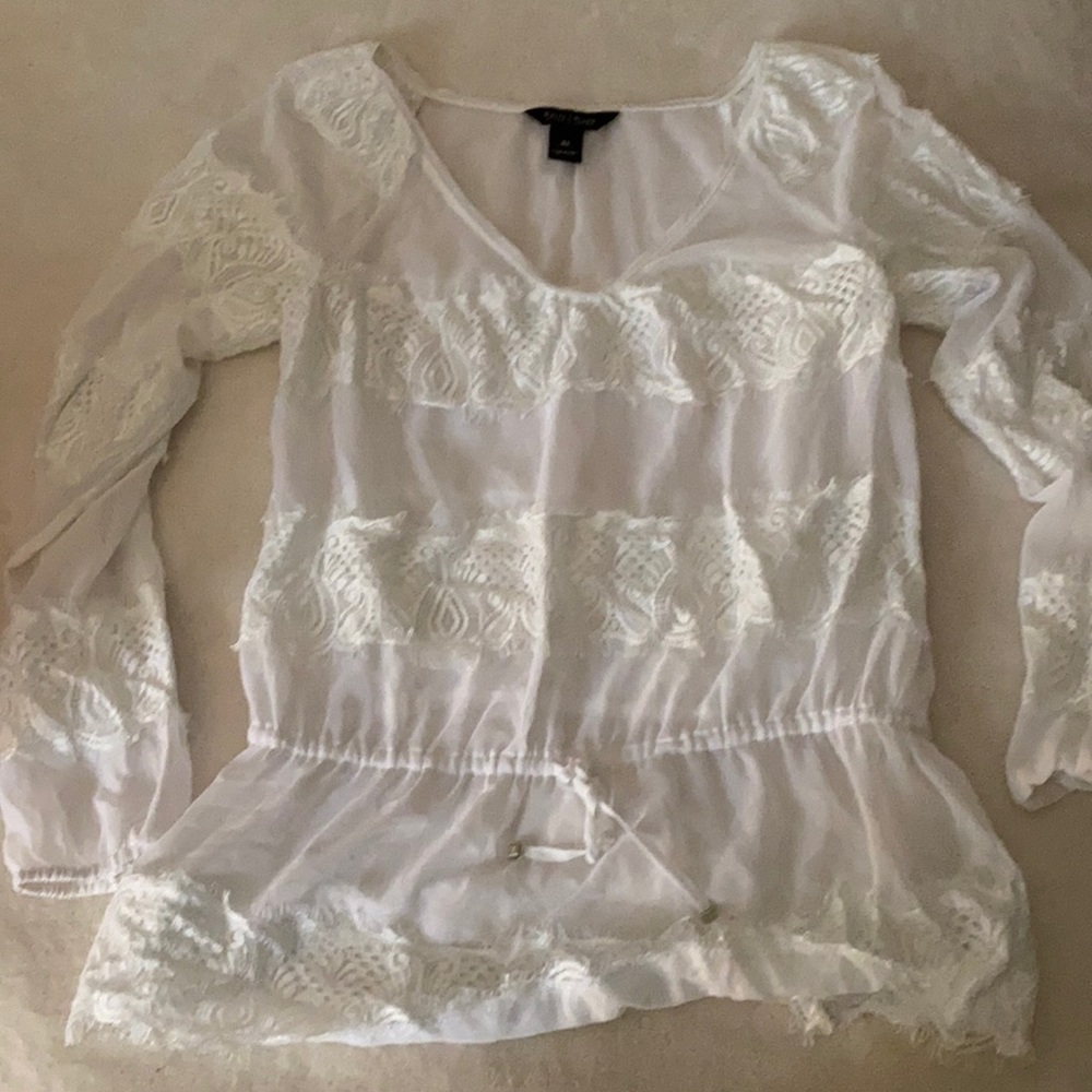 White House Black Market XS white blouse